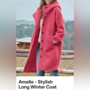 Pink Long Winter Coat